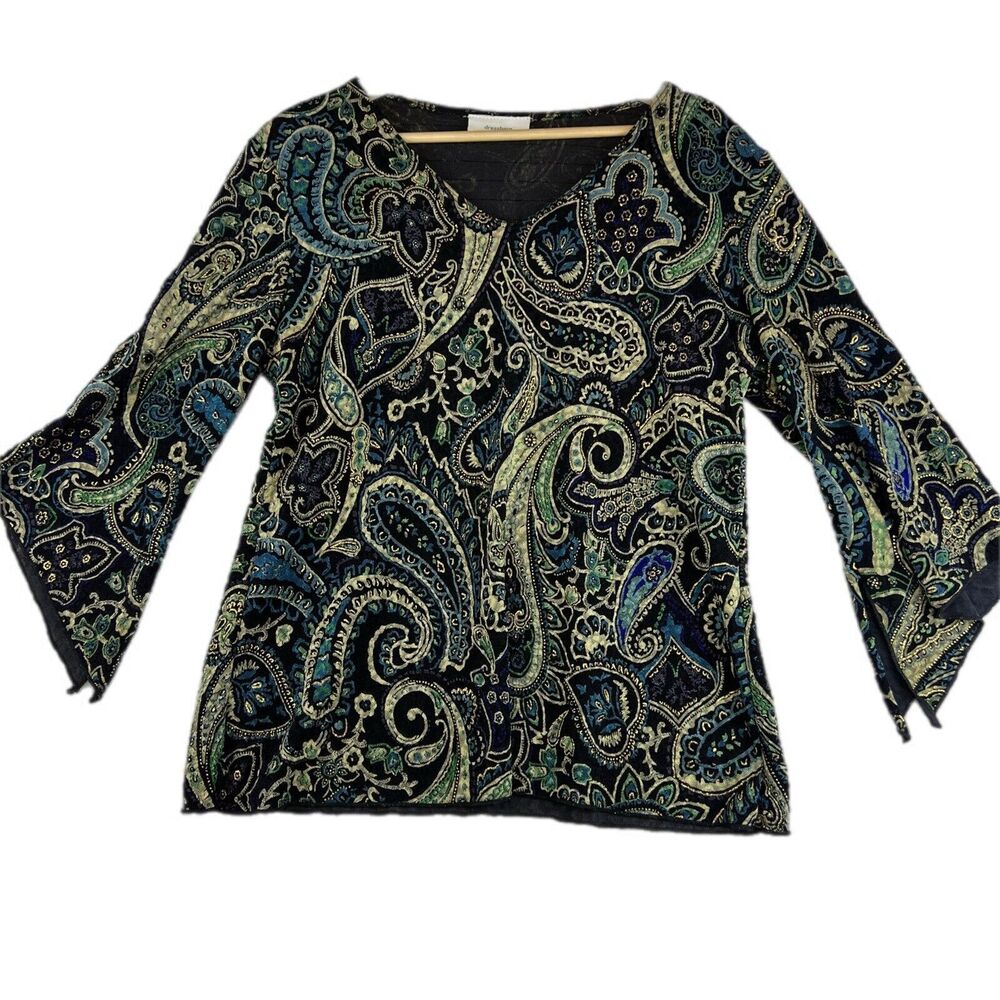 DRESSBARN Y2K blouse sz s Paisley Ruffle  Purple lace fairycore Whimsigoth Witch